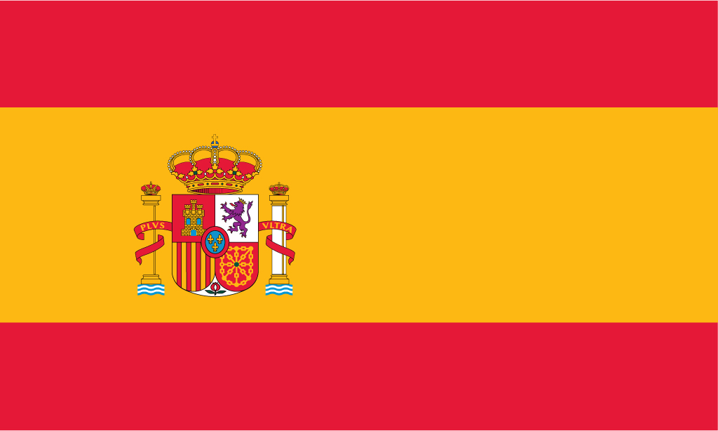 Flag Of Spain In Heart Shape Vector Illustration