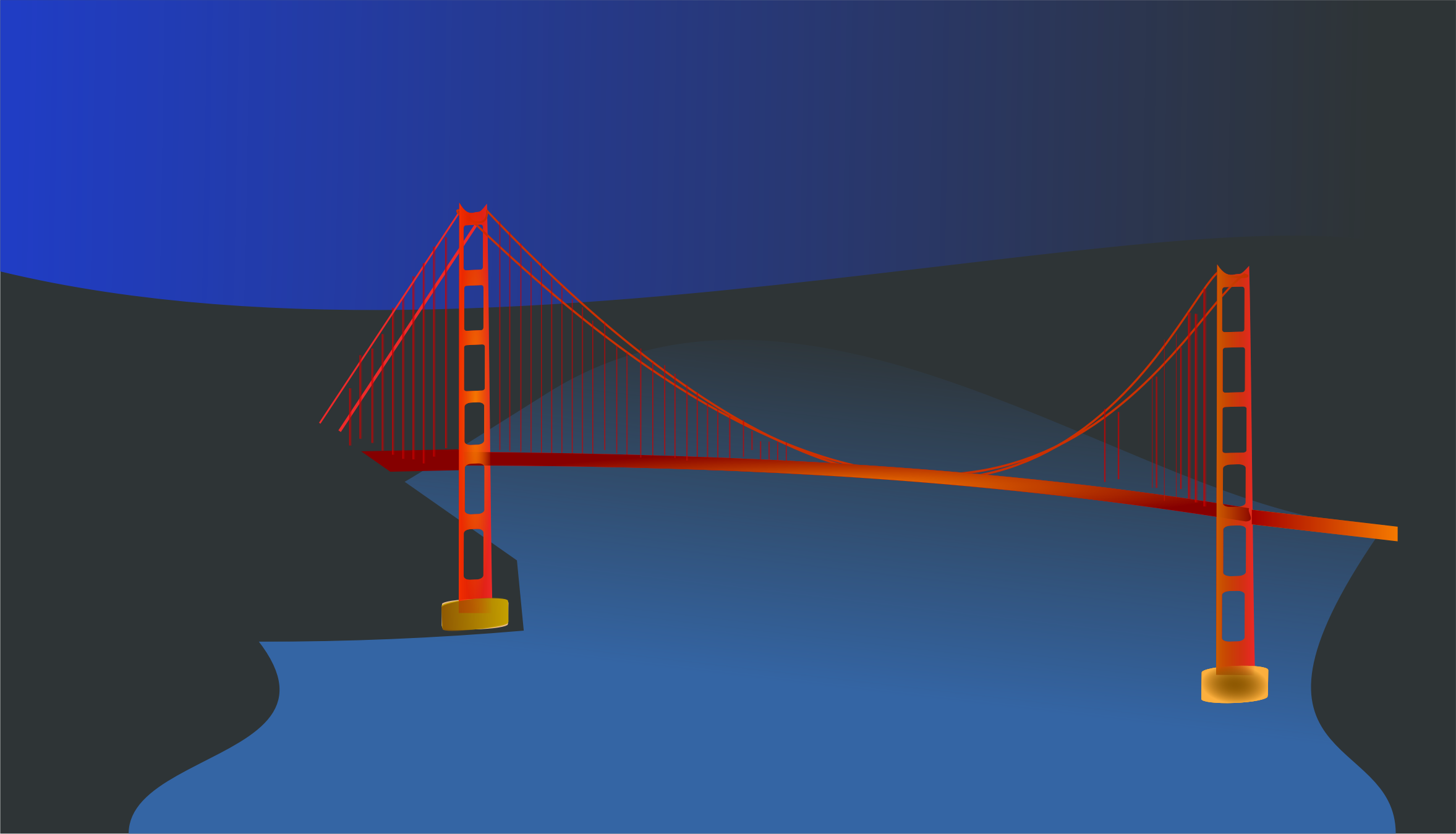 Golden Gate Bridge By Night By Chatard