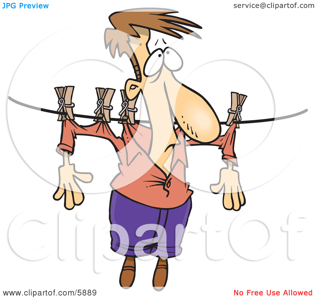 Hanging On A Clothes Line To Dry Clipart Illustration By Ron Leishman