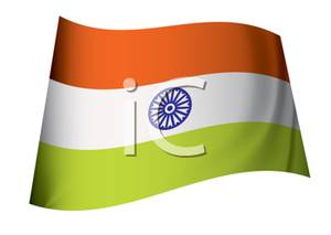 Realistic Flag Of India   Royalty Free Clipart Picture