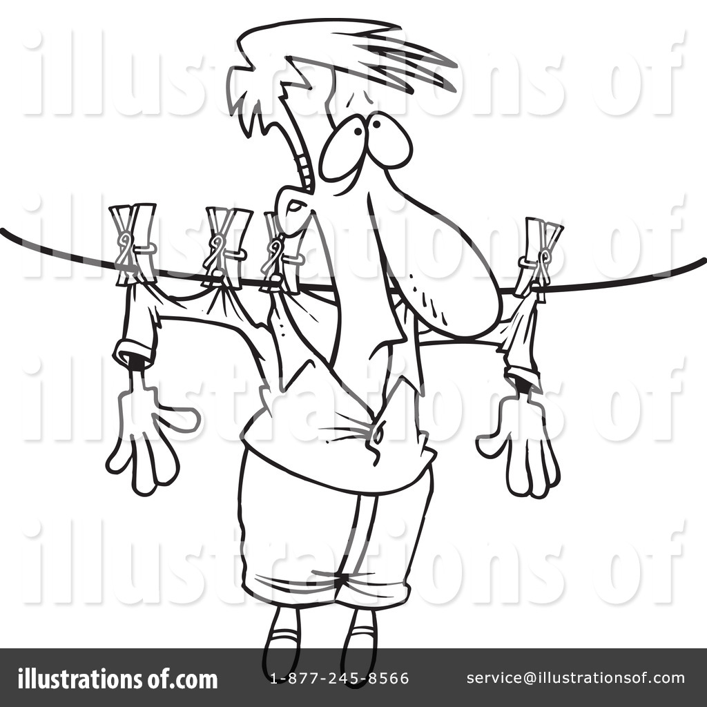 Royalty Free  Rf  Hung Out To Dry Clipart Illustration By Ron Leishman