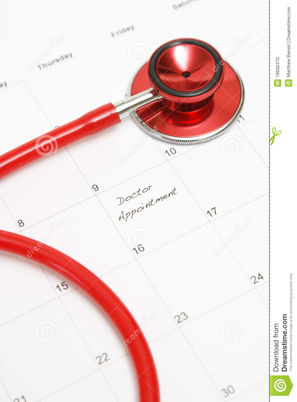 Scheduled Doctors Appointment Is Wrote On A Calendar For A Patient