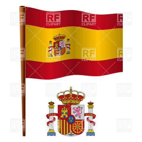 Spain Flag And Coat Of Arms 16788 Download Royalty Free Vector