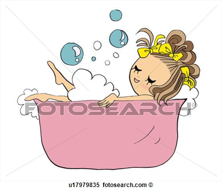 Stock Illustration Of A Girl In Bath Tub Illustration Cartoon