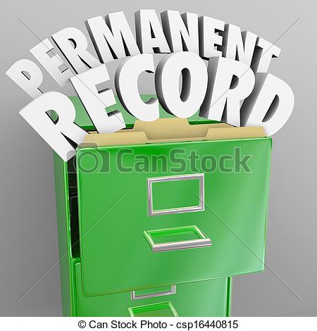 Stock Illustration   Permanent Record Filing Cabinet Personal Files