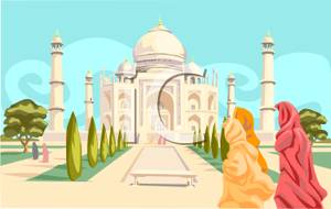 Taj Mahal In India   Royalty Free Clipart Picture