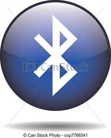 Vector Clip Art Of Bluetooth Icon   Round Bluetooth Icon On Isolated    