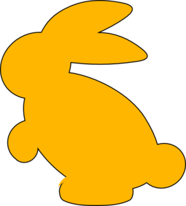 Yellow Bunny Silhouette Clip Art At Clker Com   Vector Clip Art Online