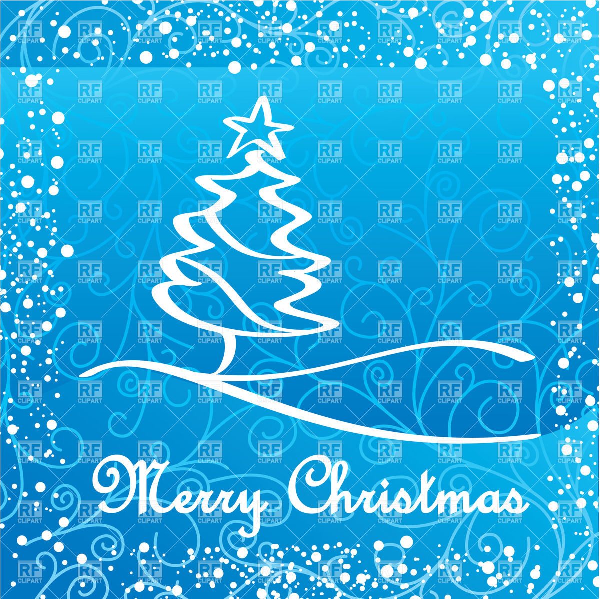Artistic Stylish Christmas Tree On Blue Snowy Background Download    