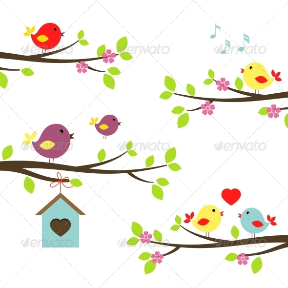 Birds Singing In Cage Animated Clipart Template   Dondrup Com