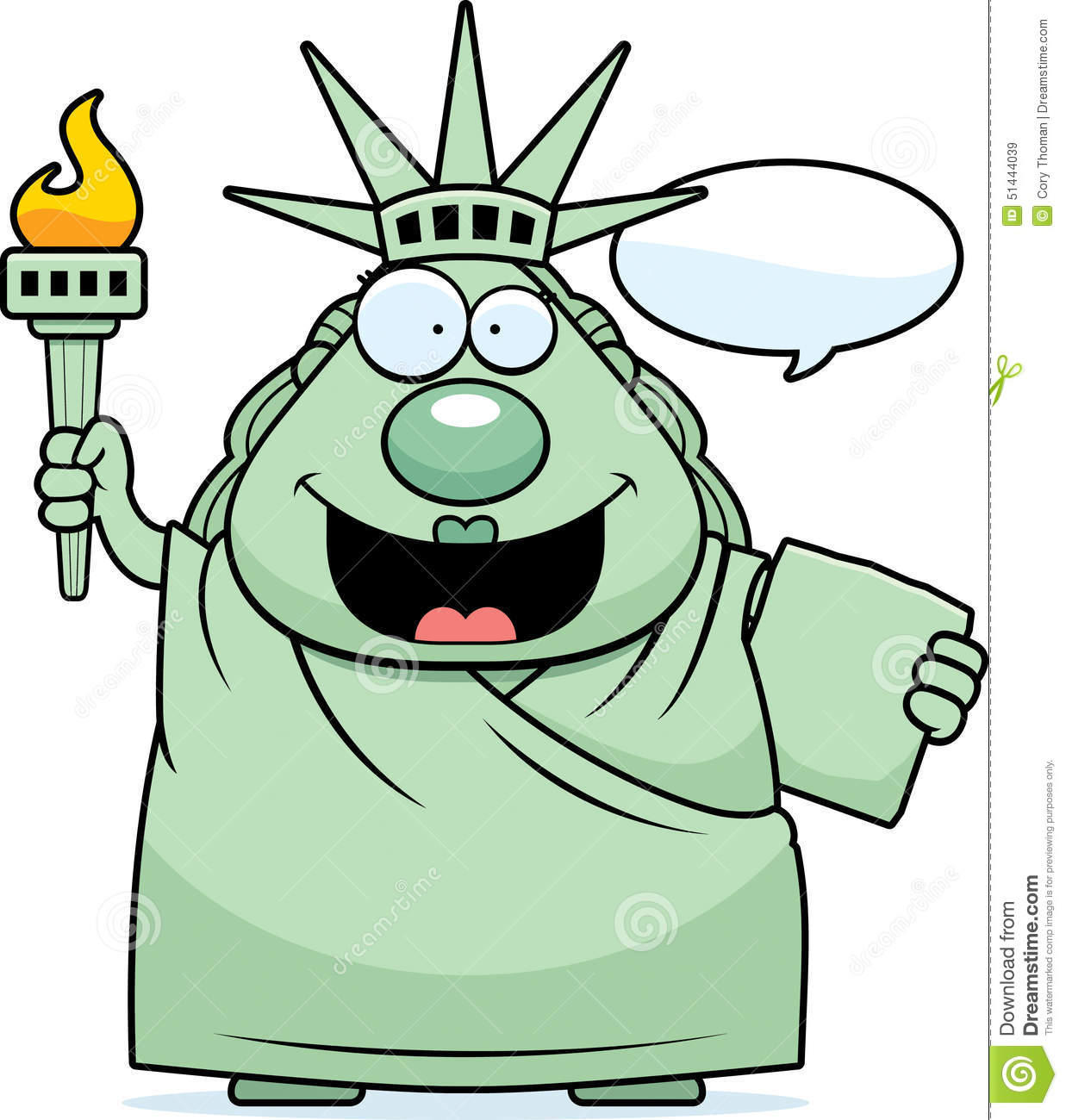 Cartoon Statue Of Liberty Talking Stock Vector   Image  51444039