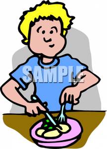 Chewing Clipart Boy Cutting Up Food And Chewing Royalty Free Clipart