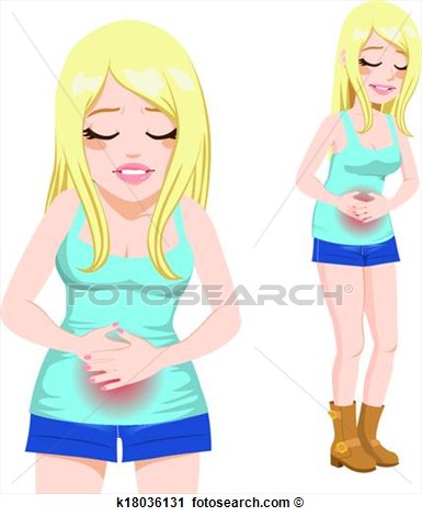 Clipart   Blonde Stomach Pain  Fotosearch   Search Clip Art    