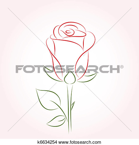 Clipart Of Single Red Rose On A Pink Backgroun K6634254   Search Clip