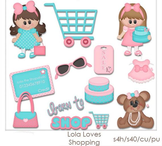Digital Scrapbooking Clipart Lola Loves Shopping By Boxerscraps  1 00