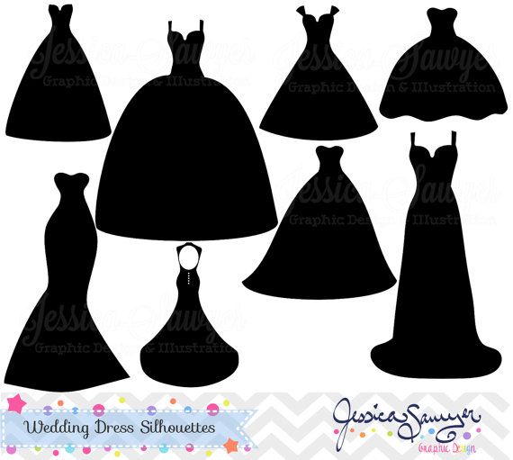 Download Bridesmaid Dresses Silhouettes Clipart Silhouette Clipart