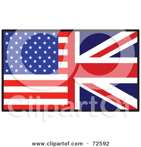 Free  Rf  Clipart Illustration Of A Half American Half British Flag