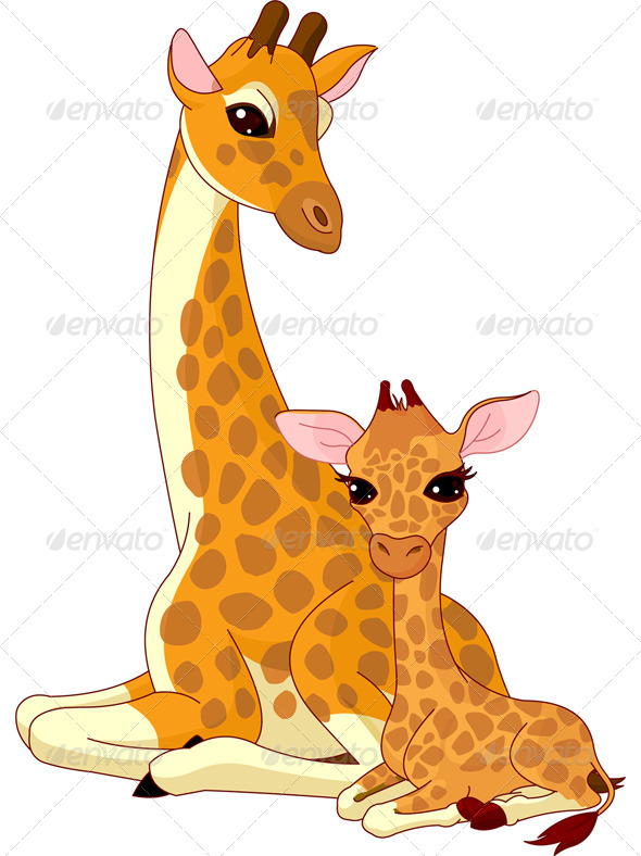 Graphicriver Mother And Baby Giraffe 5141147