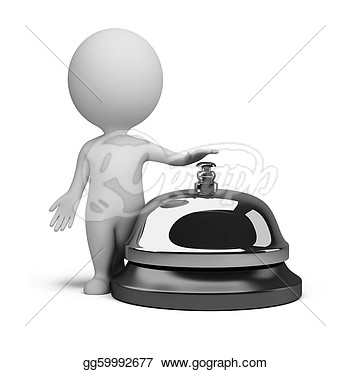 Illustration   3d Small People   Service Bell  Clip Art Gg59992677