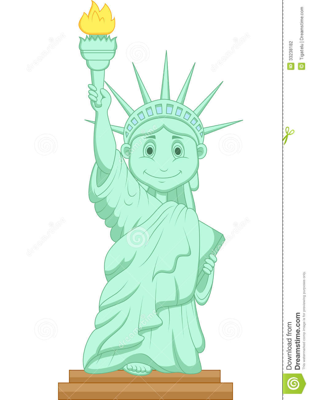 Illustration Of Liberty Statue Cartoon