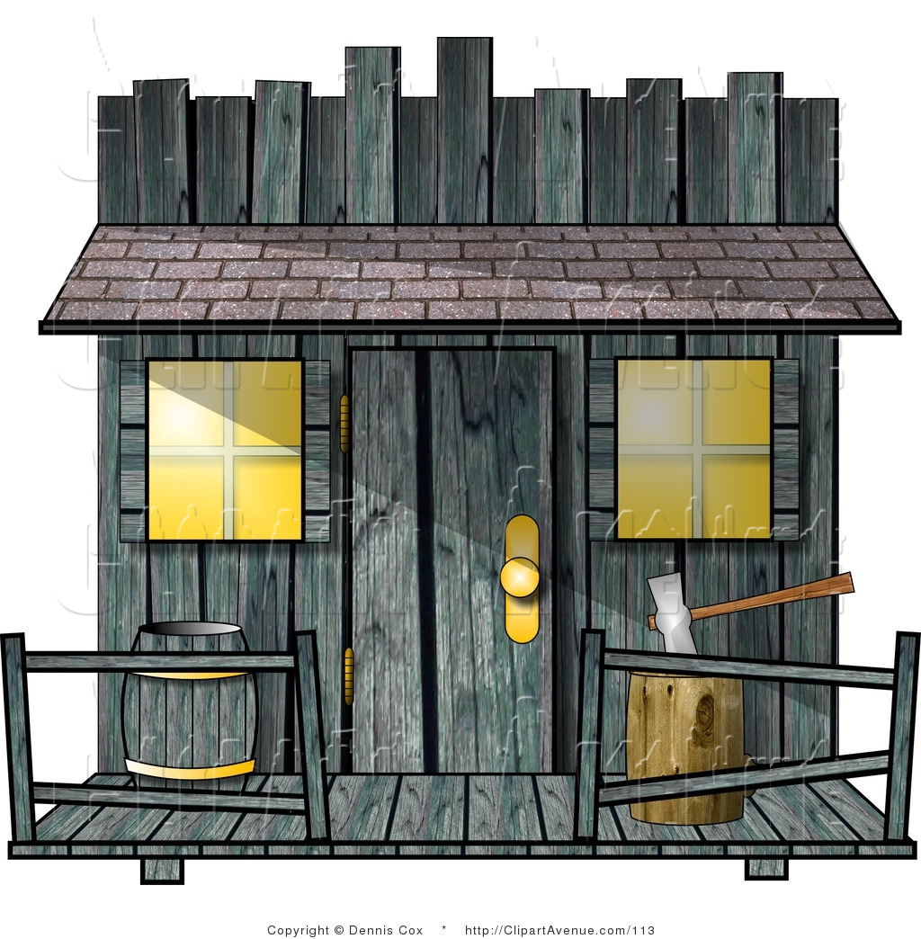 Larger Preview  Avenue Clipart Of An Old Creepy Wood Shed With Rotting    