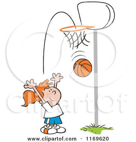 Little Girl Tossing A Basketball Through A Hoop By Johnny Sajem