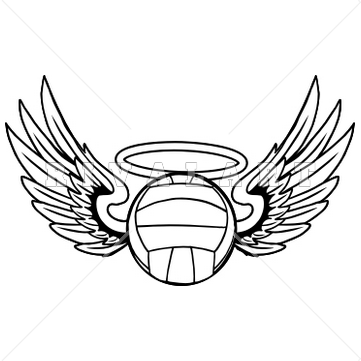 Mascot Clipart Image Of A Volleyball With Angels Wings And A Halo Http