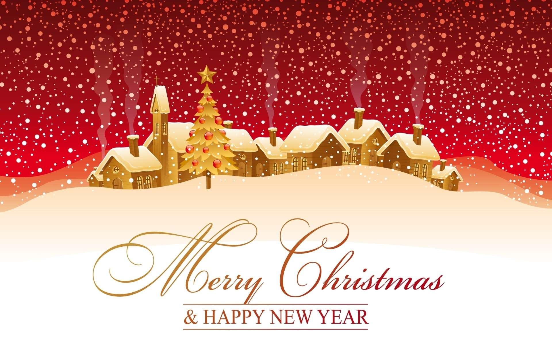 Merry Christmas And Happy New Year Hd Wallpaper Of Christmas