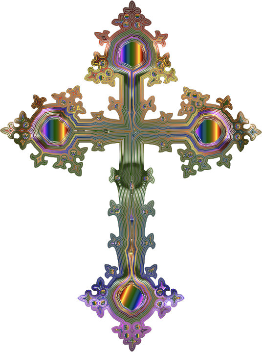 Prismatic Ornate Cross No Background