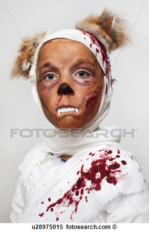 Stock Image   Child In Bloody Halloween Costume  Fotosearch   Search
