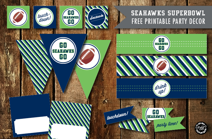 Superbowl Party Printables 2015   Patriots Vs  Seahawks