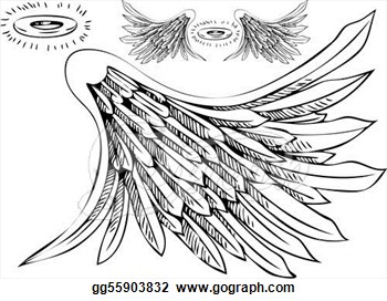 Vector Art   Angel Wing Halo Set  Clipart Drawing Gg55903832   Gograph