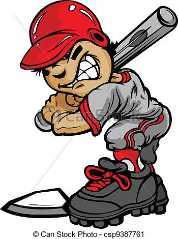 Vector Clip Art Of Kid Baseball Batter Holding Bat Vector Image   Fast    