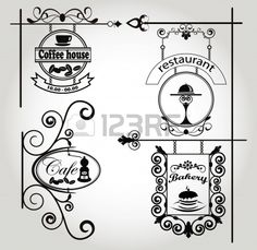     Vintage Signs Vectors Silhouettes Street Signs Sign Vectors Signs