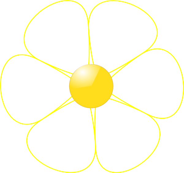 White Flower Yellow Middle Clip Art At Clker Com   Vector Clip Art