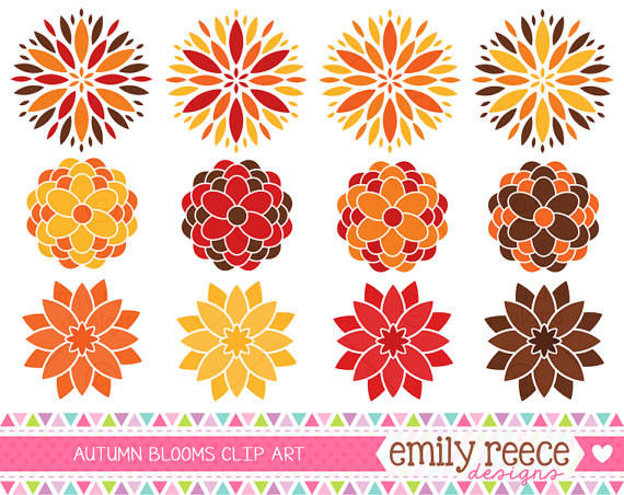 50  Off Sale Flowers Autumn Blooms Fall Blossoms Cute Clip Art