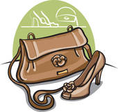 Beige Shoe And Handbag   Clipart Graphic