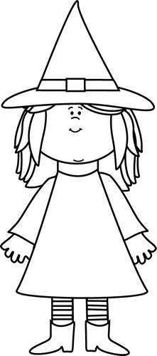 Black And White Witch Clip Art   Black And White Witch Image
