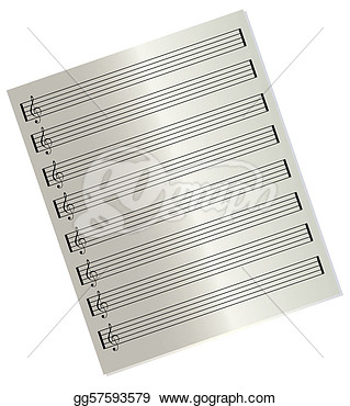       Blank Music Sheet With Treble Clefs  Stock Clipart Gg57593579