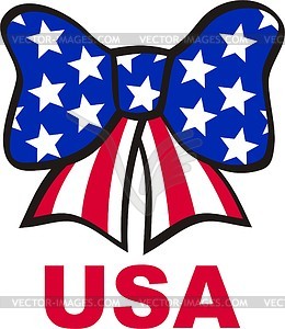 Bow Formed By Ribbons Of U S  Flag Colors   Vector Clipart