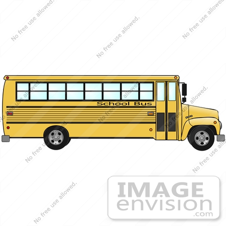 Clip Art Graphic Of A Yellow School Bus In Profile    30199 By Djart