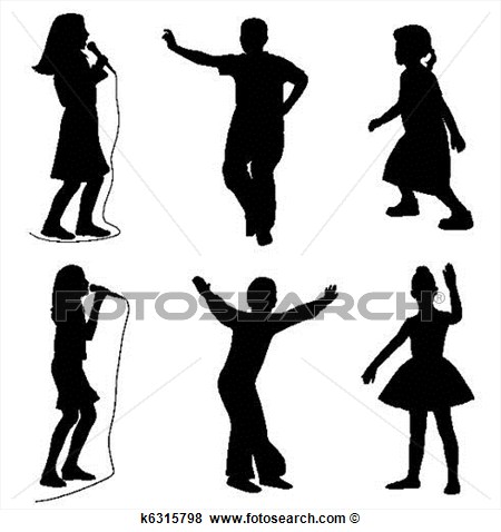 Clip Art   Kids Singing Dancing  Fotosearch   Search Clipart