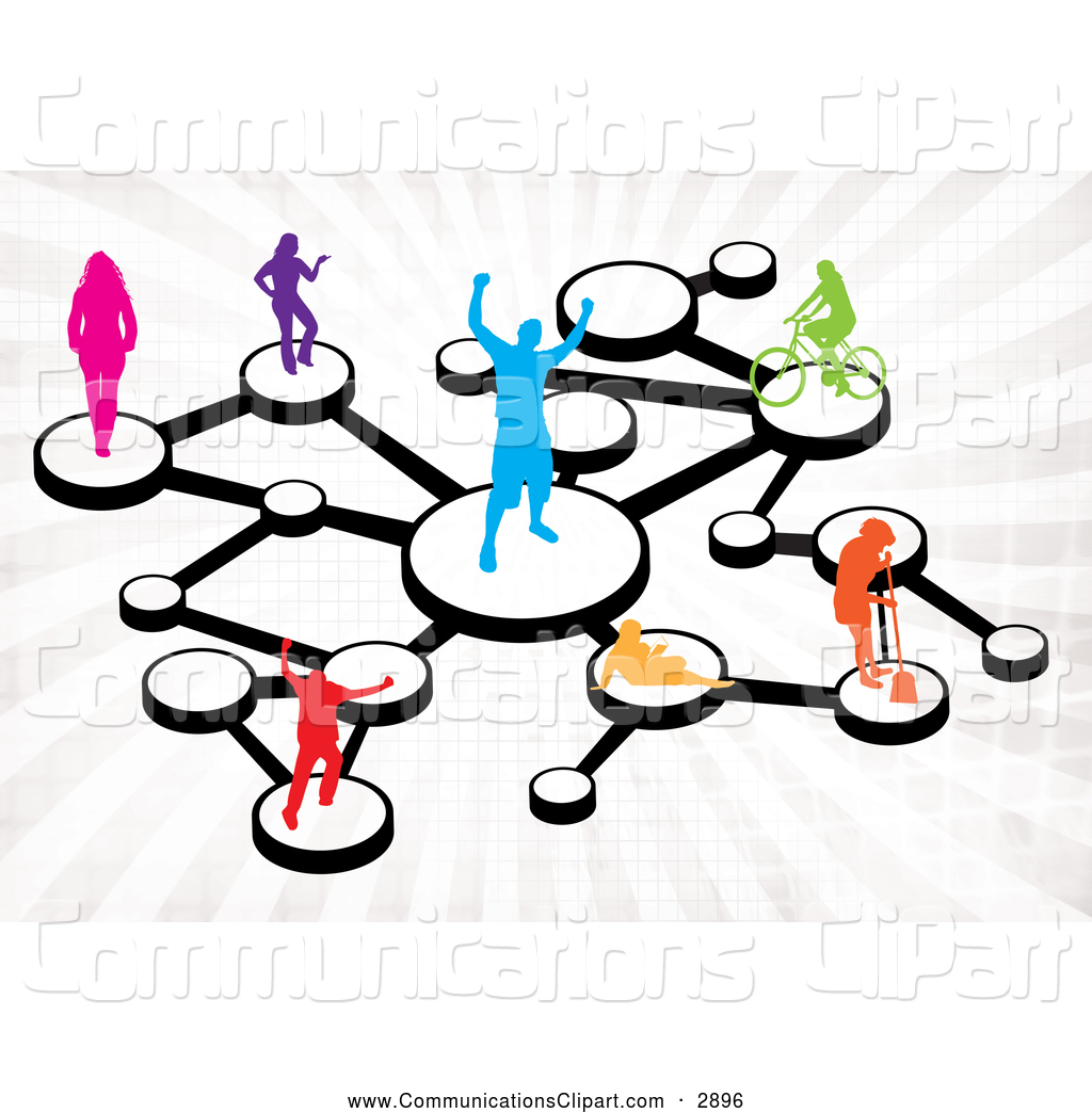Communication Clipart Of Colorful Social Networking People Connected