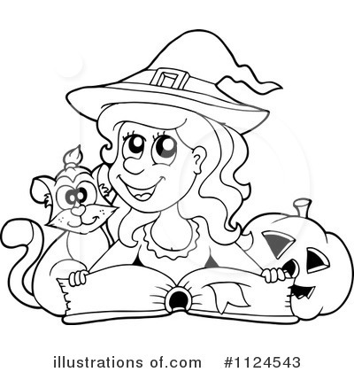 Cute Witch Clipart Black And White Royalty Free  Rf  Witch