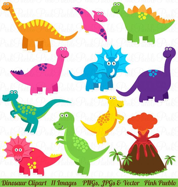 Dinosaur Clip Art Clipart Great For Birthday Party By Pinkpueblo  6