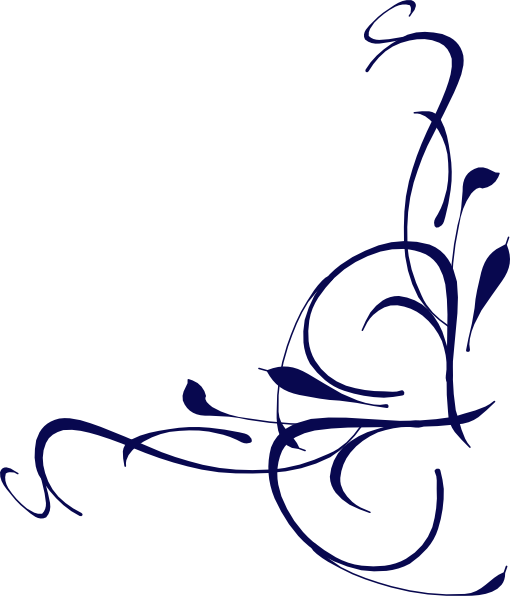 Floral Swirl Blue Clip Art