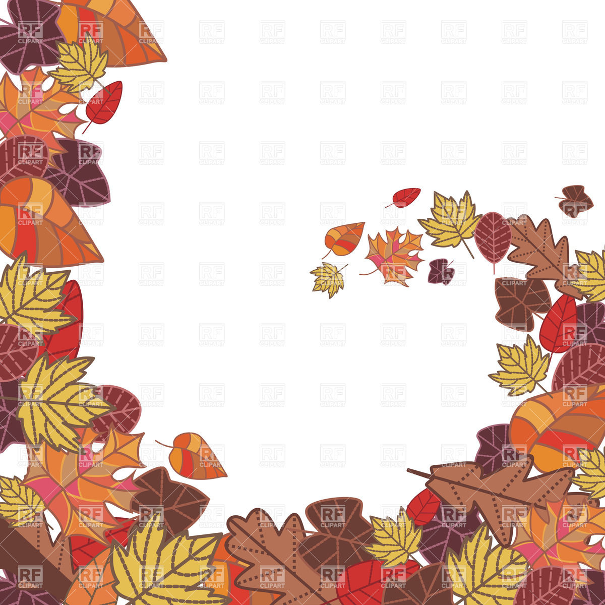Frame Made Of Dry Leaves Download Royalty Free Vector Clipart  Eps