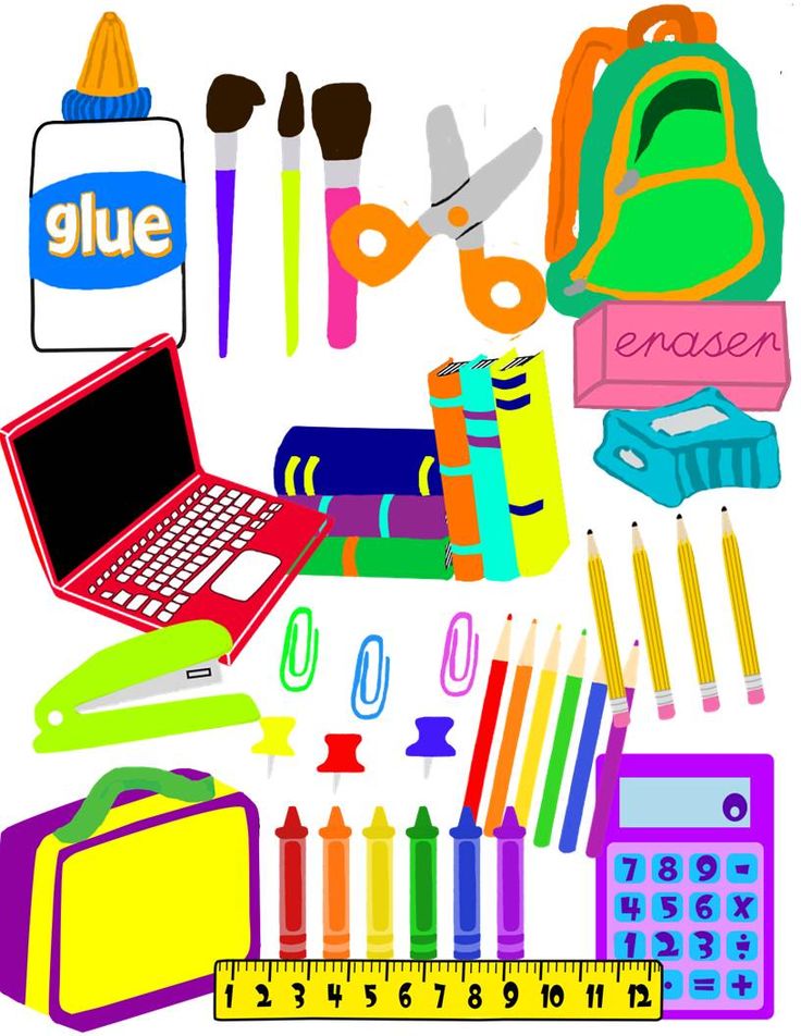 Fun School Supplies Clip Art For Colorful Classroom Organization