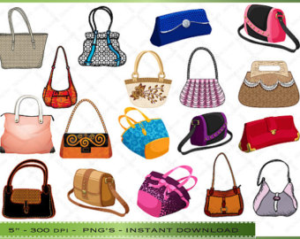 Handbag Clipart   Clip Art Of Assorted Handbags   For Scrapbooking