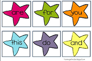 Kindergarten Stars  Star Word  Sight Word  Cards Freebie